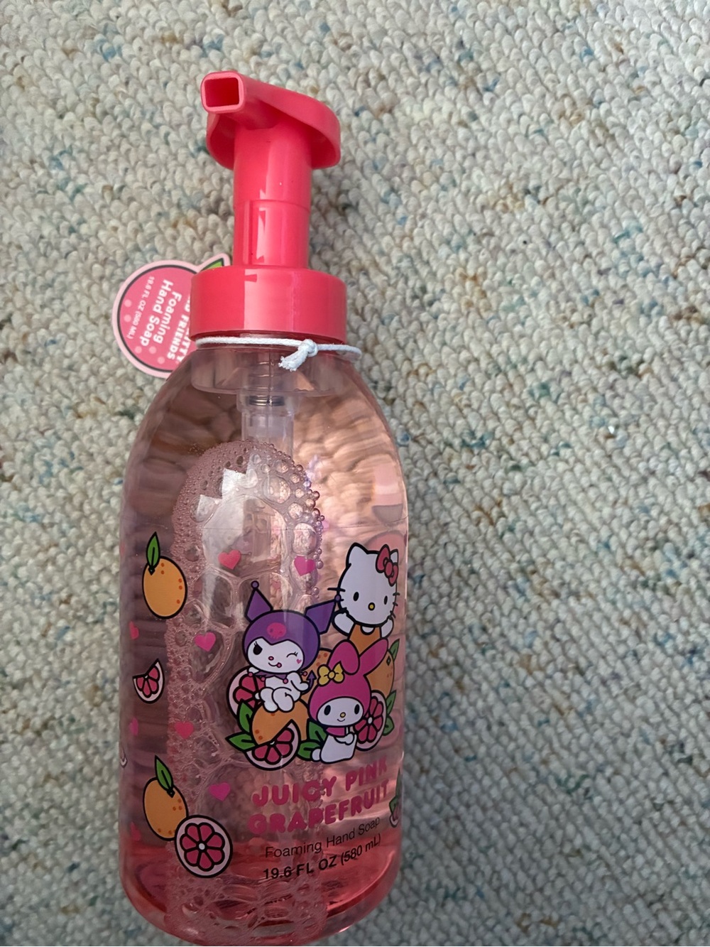 Hello Kitty and friends Foaming Hand Soap 19.6oz in juicy pink grapefruit